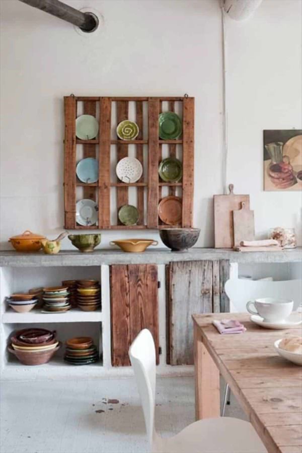 Pallet Storage for the Kitchen Pallet Shelves & Pallet Coat Hangers 