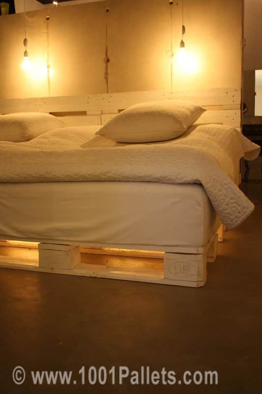 Simple Pallet Bed With Led Under-lighting Pallet Beds, Pallet Headboards & Frames Simple Pallet Bed With Led Under-lighting Pallet Beds, Pallet Headboards & Frames