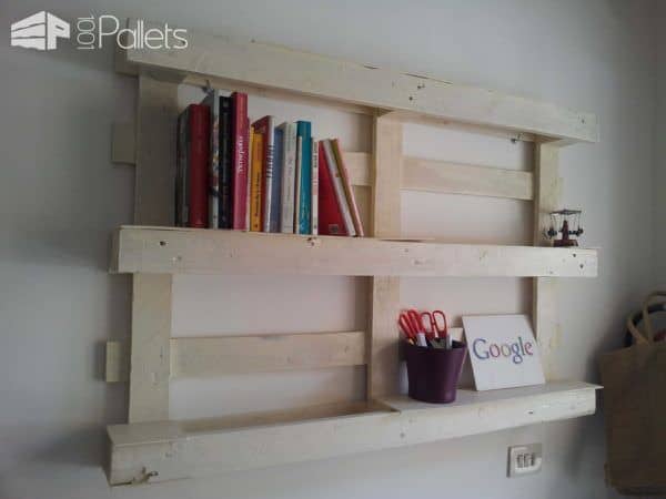 Pallet Simple Bookshelf Pallet Bookcases & Bookshelves Pallet Shelves & Pallet Coat Hangers 
