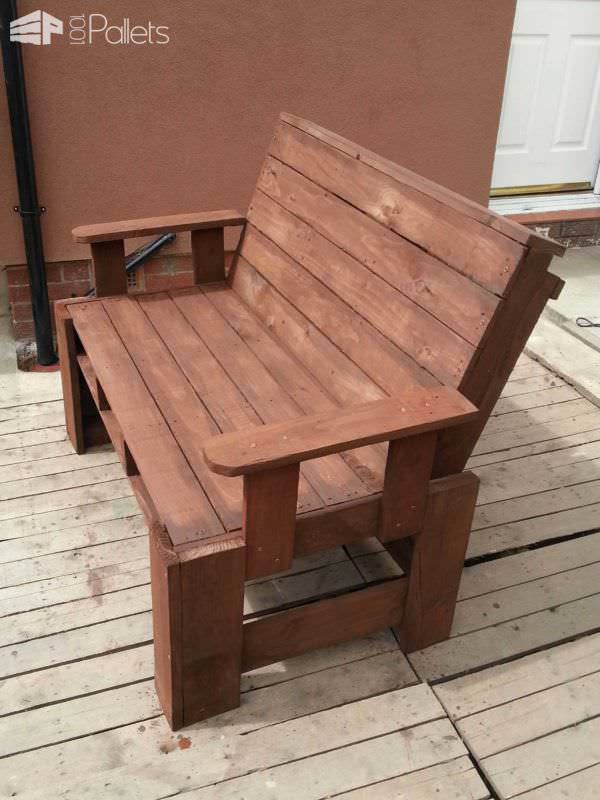 Two Seater Garden Bench From Pallets Pallet Benches, Pallet Chairs & Stools Two Seater Garden Bench From Pallets Pallet Benches, Pallet Chairs & Stools