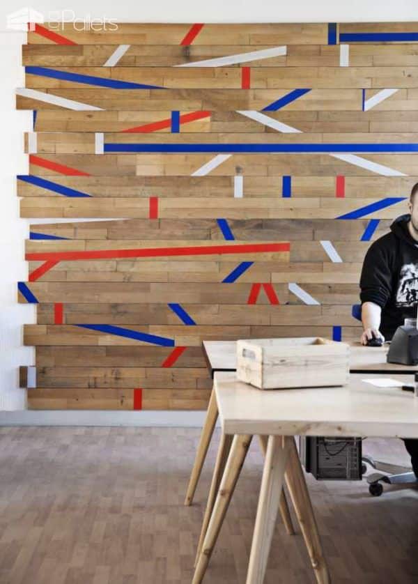 Wall Decoration Made Out Of A Repurposed Gym Floor Pallet Walls & Pallet Doors Wall Decoration Made Out Of A Repurposed Gym Floor Pallet Walls & Pallet Doors