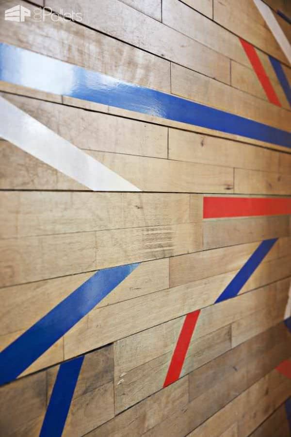 Wall Decoration Made Out Of A Repurposed Gym Floor Pallet Walls & Pallet Doors Wall Decoration Made Out Of A Repurposed Gym Floor Pallet Walls & Pallet Doors