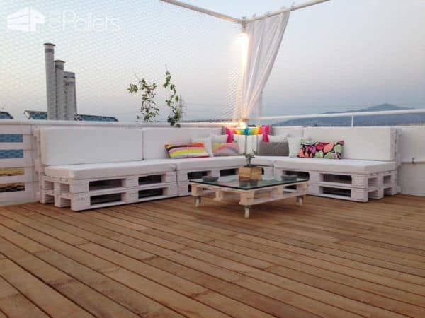 Pallet Roof Terrace Lounge Lounges & Garden Sets Pallet Terraces & Pallet Patios 