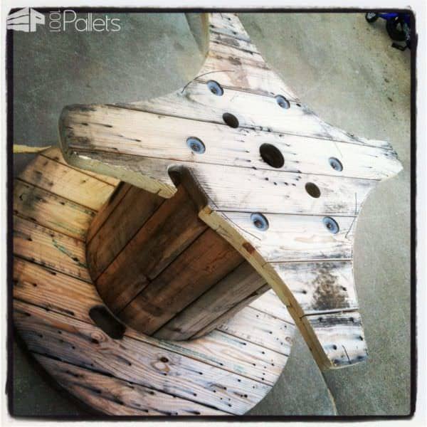 Table Made Out A Discarded Wire Spool Pallet Desks & Pallet Tables Table Made Out A Discarded Wire Spool Pallet Desks & Pallet Tables