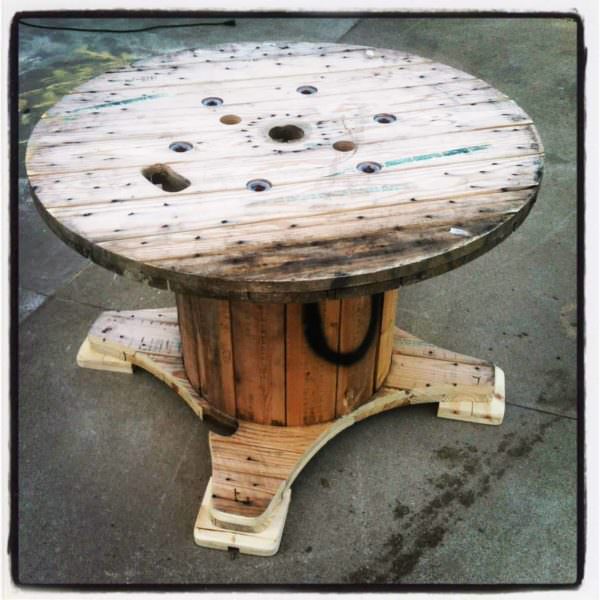 Table Made Out A Discarded Wire Spool Pallet Desks & Pallet Tables Table Made Out A Discarded Wire Spool Pallet Desks & Pallet Tables
