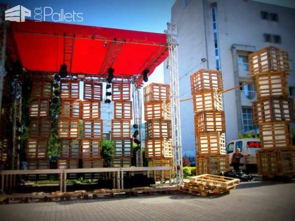 Huge Lights For a Summer Festival Made From Recycled Pallets Pallet Lamps & Lights 