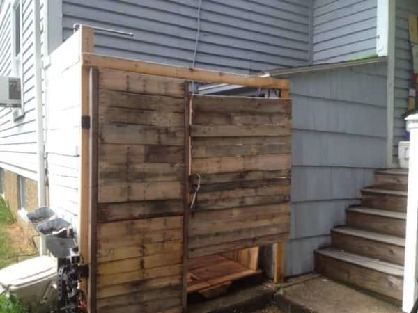 Pallet Outdoor Shower Pallets in the Garden Pallet Outdoor Shower Pallets in the Garden