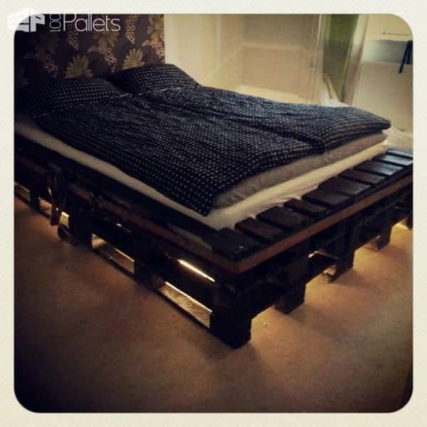 Pallets Bed With Lights Pallet Beds, Pallet Headboards & Frames 