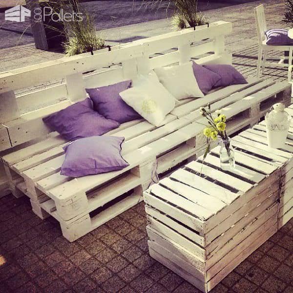 Cafe Garden Made Of Recycled Pallets, Spools & Crates Lounges & Garden Sets Cafe Garden Made Of Recycled Pallets, Spools & Crates Lounges & Garden Sets