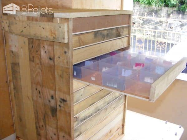 Pallet Tool Trolley / Servante D’atelier Pallet Cabinets & Wardrobes Pallet Tool Trolley / Servante D’atelier Pallet Cabinets & Wardrobes