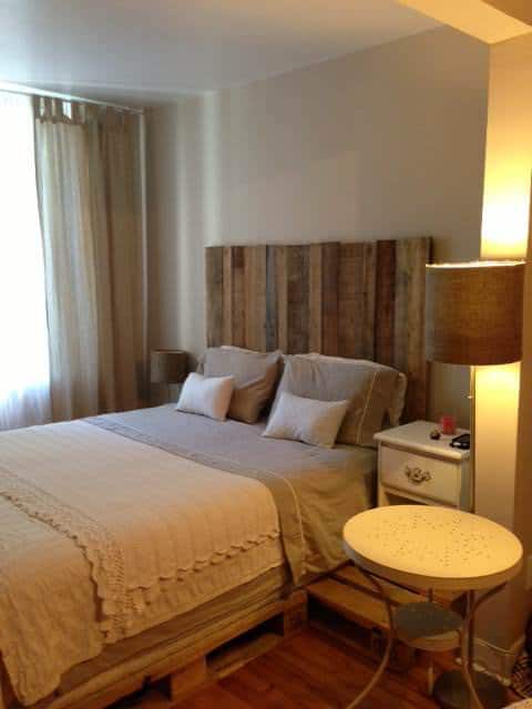 Headboard (Barn Wood) & Spring-bed (Pallets) Pallet Beds, Pallet Headboards & Frames Headboard (Barn Wood) & Spring-bed (Pallets) Pallet Beds, Pallet Headboards & Frames