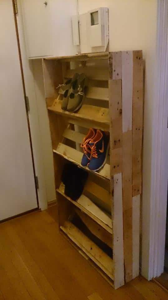 Pallet Shoe Shelf Pallet Shelves & Pallet Coat Hangers 
