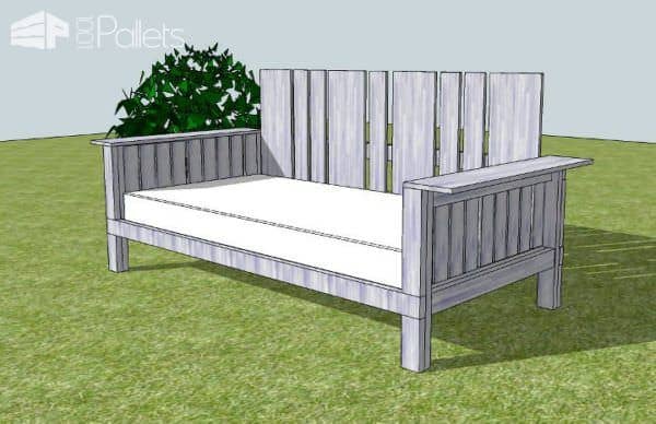 Outdoor Daybed Made From Pallets & Reclaimed Wood Pallet Sofas & Couches Outdoor Daybed Made From Pallets & Reclaimed Wood Pallet Sofas & Couches
