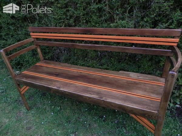 Outdoor Pallets + Chairs Bench / Deux Chaises + Palettes = Banc Pallet Benches, Pallet Chairs & Stools Pallets in the Garden 