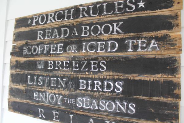 Porch Rules Pallet Sign Pallet Wall Decor & Pallet Painting 