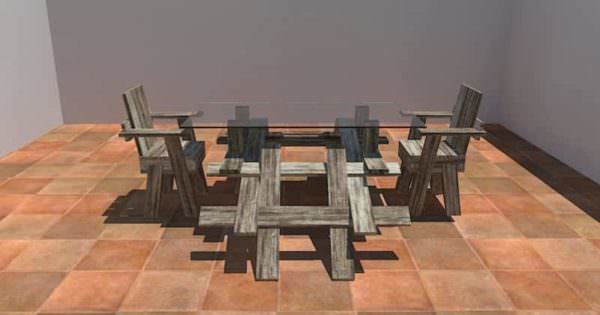 Leona Table + 1452 Chair Pallet Furniture Leona Table + 1452 Chair Pallet Furniture