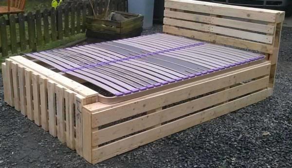 Idea for a Pallet Bed Frame Pallet Beds, Pallet Headboards & Frames 