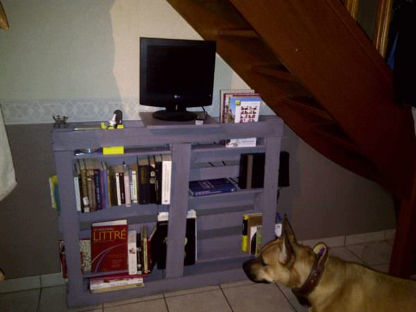 Pallet Bookshelf / Bibilotheque En Palette Pallet Bookcases & Bookshelves Pallet Shelves & Pallet Coat Hangers 
