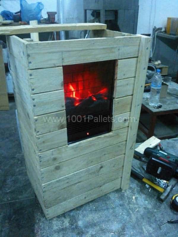 Pallet Cabinet for Electric Fireplace Device Pallet Cabinets & Wardrobes Pallet Cabinet for Electric Fireplace Device Pallet Cabinets & Wardrobes