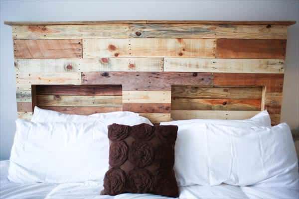 Pallet Headboard with Integrated Lights Pallet Beds, Pallet Headboards & Frames 