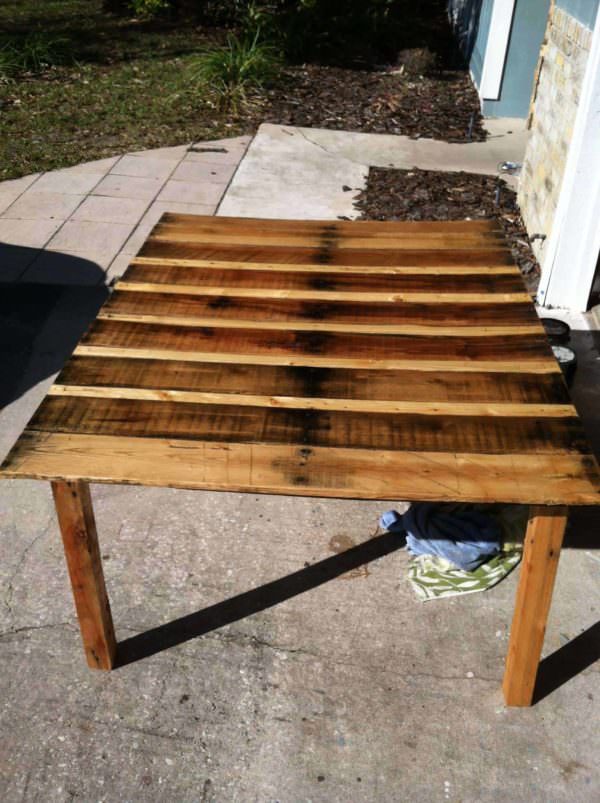 Pallet Table With Natural Stain Pallet Desks & Pallet Tables Pallet Table With Natural Stain Pallet Desks & Pallet Tables