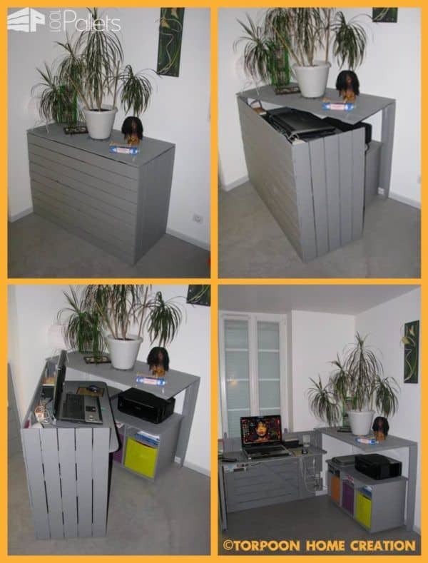 Pallet Hidden Desk / Bureau Caché En Palettes Recyclées DIY Pallet Tutorials Pallet Desks & Pallet Tables Pallet Hidden Desk / Bureau Caché En Palettes Recyclées DIY Pallet Tutorials Pallet Desks & Pallet Tables