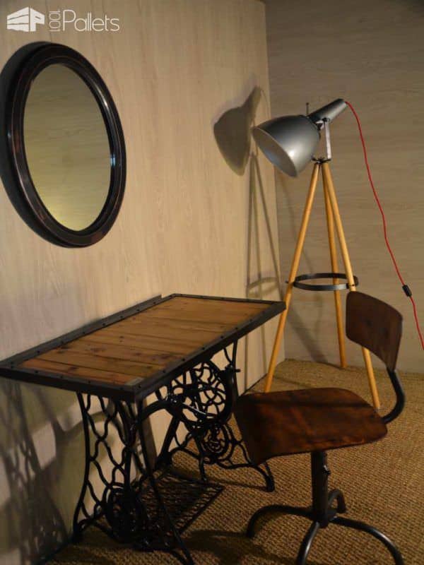 Old Sewing Machines Transformed Into Dressing Table Pallet Desks & Pallet Tables Old Sewing Machines Transformed Into Dressing Table Pallet Desks & Pallet Tables