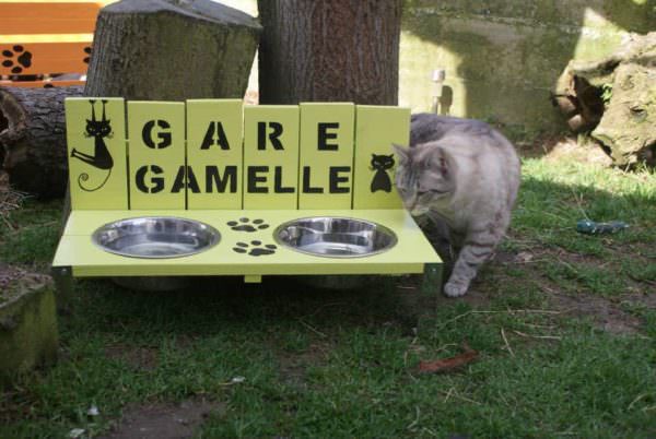 Porte Gamelles Chat / Pallet Cat Bowls Animal Pallet Houses & Pallet Supplies Porte Gamelles Chat / Pallet Cat Bowls Animal Pallet Houses & Pallet Supplies