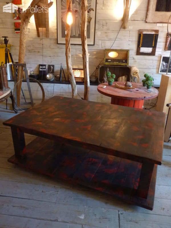 Table Basse Bois De Grosse Palette / Coffee Table With King Size Pallet Pallet Coffee Tables Table Basse Bois De Grosse Palette / Coffee Table With King Size Pallet Pallet Coffee Tables