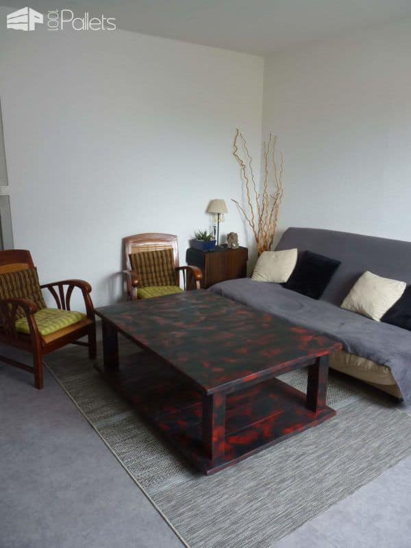 Table Basse Bois De Grosse Palette / Coffee Table With King Size Pallet Pallet Coffee Tables Table Basse Bois De Grosse Palette / Coffee Table With King Size Pallet Pallet Coffee Tables