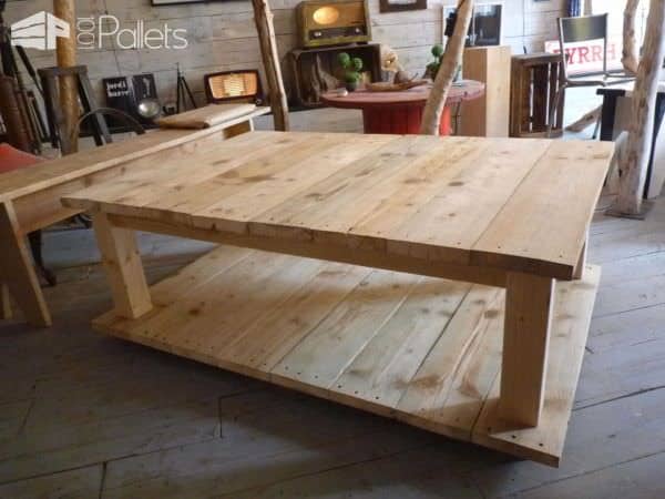 Table Basse Bois De Grosse Palette / Coffee Table With King Size Pallet Pallet Coffee Tables Table Basse Bois De Grosse Palette / Coffee Table With King Size Pallet Pallet Coffee Tables