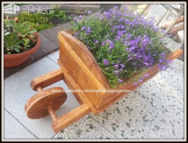 Wheelbarrow Planter Made Out Of Pallet Wood Pallet Planters & Compost Bins 