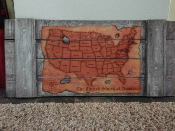 Map of America From Pallet Wood Pallet Wall Decor & Pallet Painting Map of America From Pallet Wood Pallet Wall Decor & Pallet Painting
