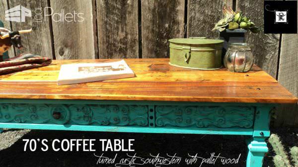 70’s Coffee Table Went Southwestern Pallet Coffee Tables 70’s Coffee Table Went Southwestern Pallet Coffee Tables