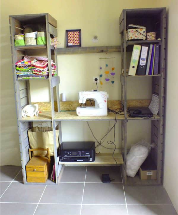 Meuble De Travail En Bois De Palette / Pallet Desk & Shelves Pallet Desks & Pallet Tables Pallet Shelves & Pallet Coat Hangers Meuble De Travail En Bois De Palette / Pallet Desk & Shelves Pallet Desks & Pallet Tables Pallet Shelves & Pallet Coat Hangers