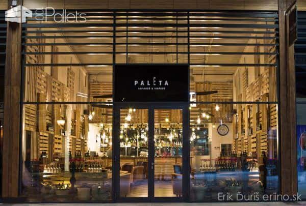 Paleta Cafe & Wine Bar In Slovakia Pallet Store, Bar & Restaurant Decorations Paleta Cafe & Wine Bar In Slovakia Pallet Store, Bar & Restaurant Decorations