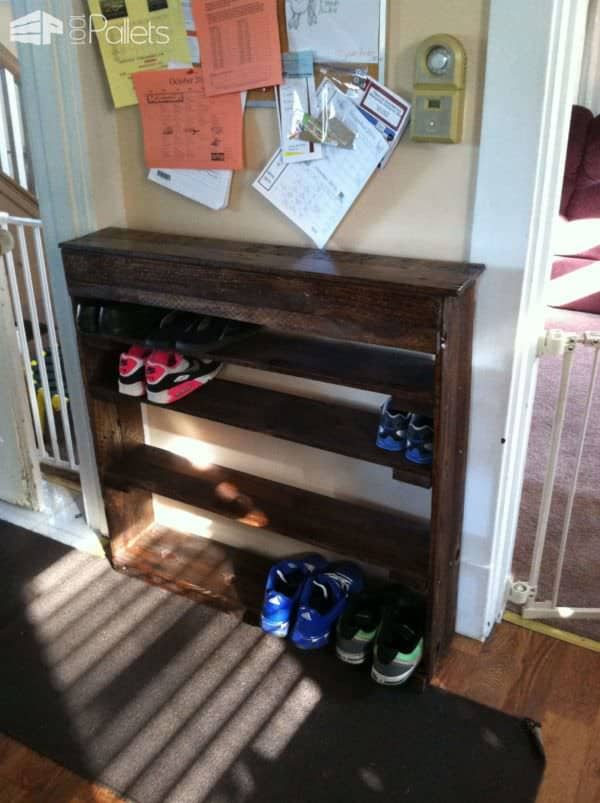 Pallet Shoe Rack Pallet Shelves & Pallet Coat Hangers Pallet Shoe Rack Pallet Shelves & Pallet Coat Hangers