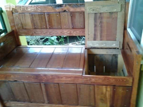 Diy: Pallet Storage Bench Has Two Compartments Pallet Benches, Pallet Chairs & Stools Diy: Pallet Storage Bench Has Two Compartments Pallet Benches, Pallet Chairs & Stools