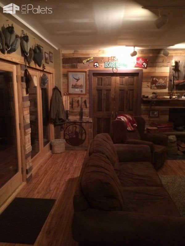 Basement Partition Wall Out of Pallets Pallet Walls & Pallet Doors Basement Partition Wall Out of Pallets Pallet Walls & Pallet Doors