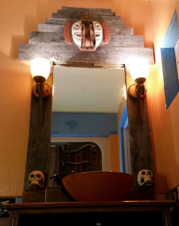 Pallet Bathroom Mirror Pallet Walls & Pallet Doors Pallet Bathroom Mirror Pallet Walls & Pallet Doors