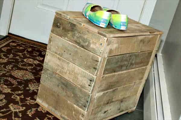 Pallet Shoe Rack & Seat Pallet Shelves & Pallet Coat Hangers Pallet Shoe Rack & Seat Pallet Shelves & Pallet Coat Hangers