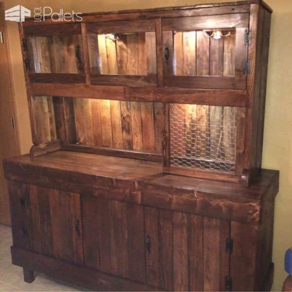 Reclaimed Pallet Wood Country Hutch Pallet Cabinets & Wardrobes Reclaimed Pallet Wood Country Hutch Pallet Cabinets & Wardrobes