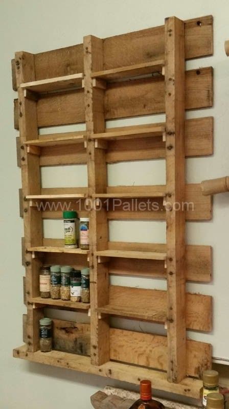 Spice Rack from Upcycled Pallet Pallet Shelves & Pallet Coat Hangers Spice Rack from Upcycled Pallet Pallet Shelves & Pallet Coat Hangers