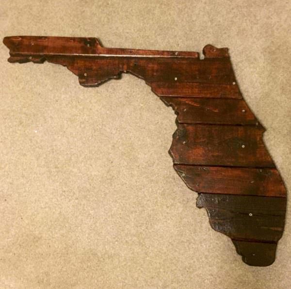 Florida State Outline With Pallets Pallet Wall Decor & Pallet Painting Florida State Outline With Pallets Pallet Wall Decor & Pallet Painting