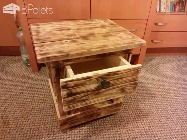 Night Stand Made From Old Pallet Wood Pallet Desks & Pallet Tables Night Stand Made From Old Pallet Wood Pallet Desks & Pallet Tables