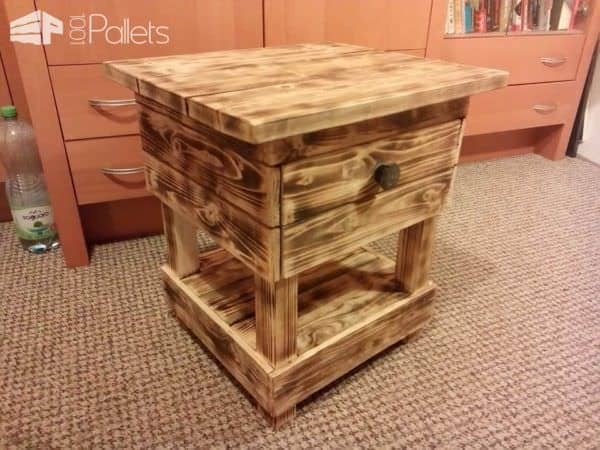 Night Stand Made From Old Pallet Wood Pallet Desks & Pallet Tables Night Stand Made From Old Pallet Wood Pallet Desks & Pallet Tables