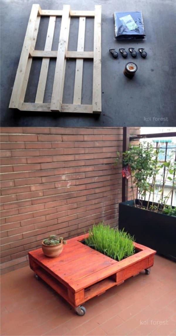 Diy: Chatable Pallet Coffee Table With Mini Garden Pallet Coffee Tables Diy: Chatable Pallet Coffee Table With Mini Garden Pallet Coffee Tables