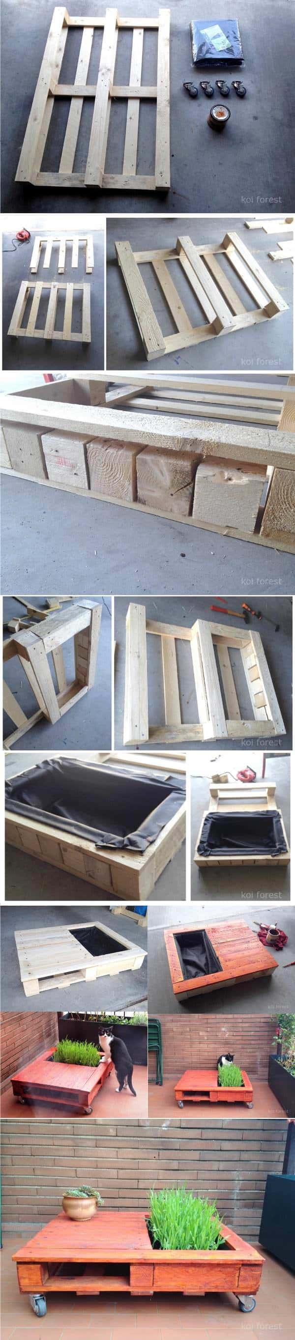 Diy: Chatable Pallet Coffee Table With Mini Garden Pallet Coffee Tables Diy: Chatable Pallet Coffee Table With Mini Garden Pallet Coffee Tables