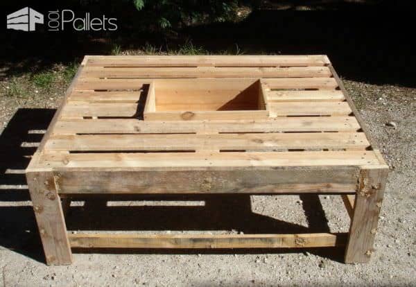 Grande Table Basse Avec Caisson Central / Large Coffee Table With Central Box Pallet Coffee Tables Grande Table Basse Avec Caisson Central / Large Coffee Table With Central Box Pallet Coffee Tables