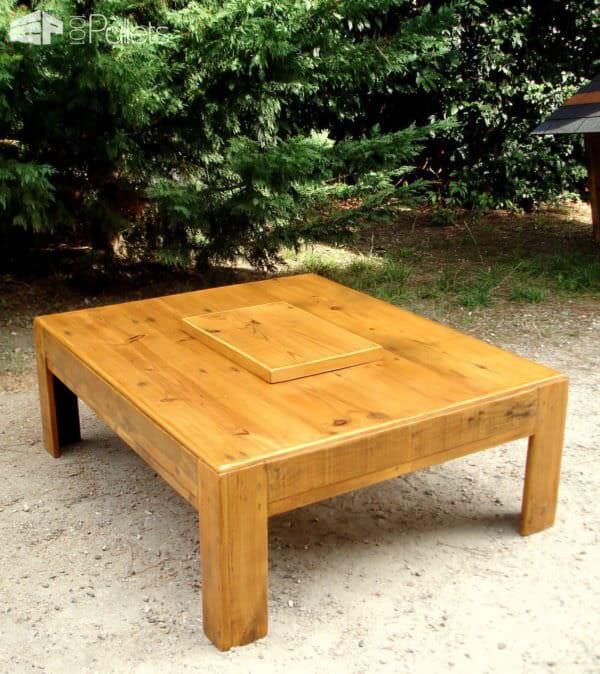 Grande Table Basse Avec Caisson Central / Large Coffee Table With Central Box Pallet Coffee Tables Grande Table Basse Avec Caisson Central / Large Coffee Table With Central Box Pallet Coffee Tables